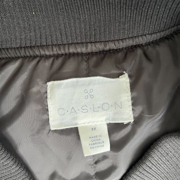 Caslon Long Bomber Jacket in Gray - Picture 3 of 6